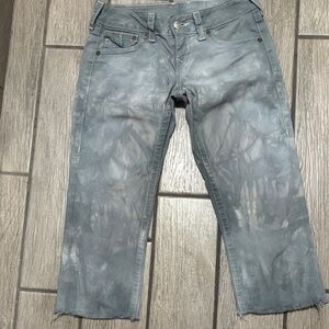 True Religion Gray Tie-Dye Capris